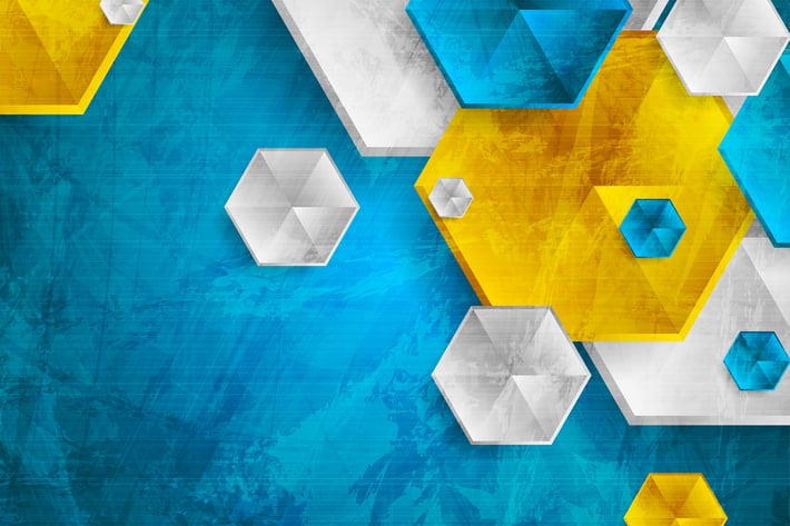 Colorful hexagons abstract background