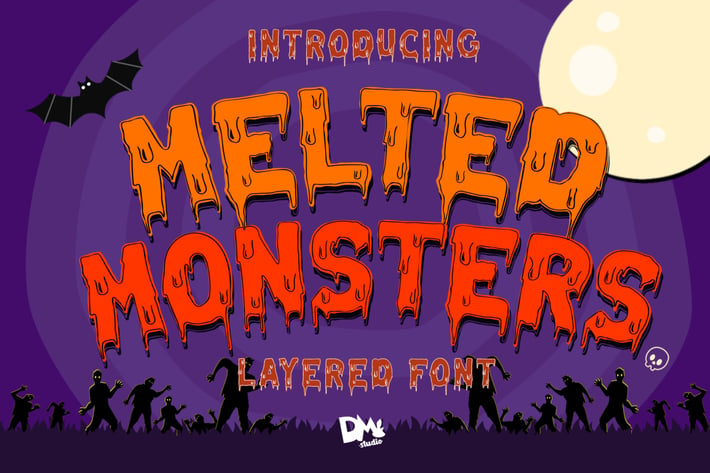 Melted Monster - Halloween Pack Layered Font 