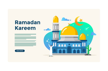 Ramadan Kareem Flat Illustration