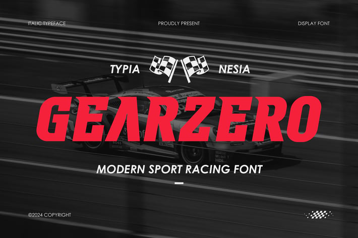 Gearzero - Modern Sport Racing Italic Font