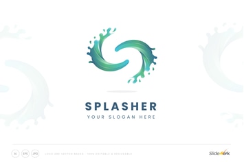 Letter S Colorful Splash Water Logo Template