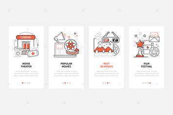 Cinema - Line Design Style Web Banners