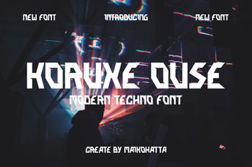 Korukeouse - Modern Techno Font