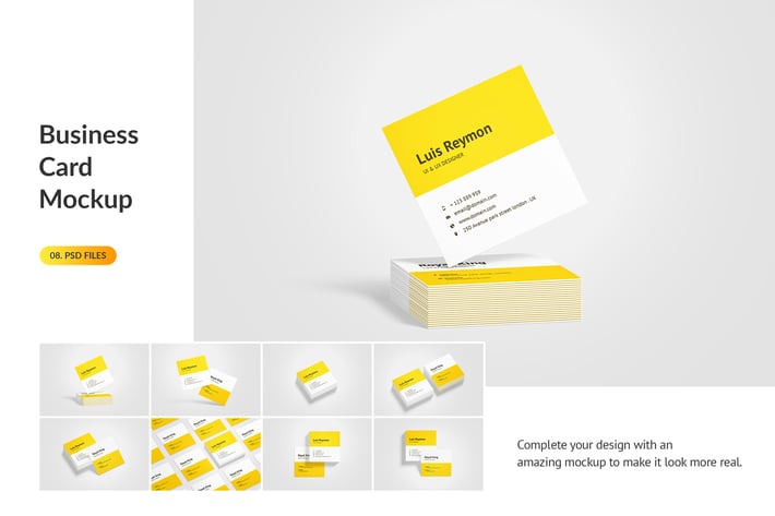 Square Business Card Mockup