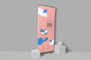 Roll-up Banner Mockups PSD