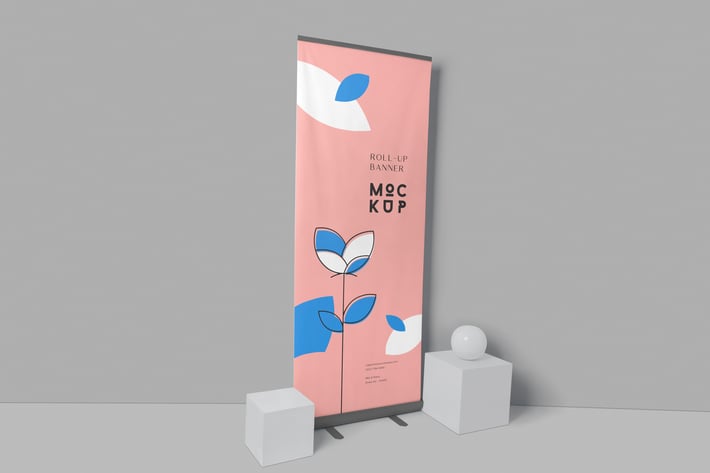Roll-up Banner Mockups PSD