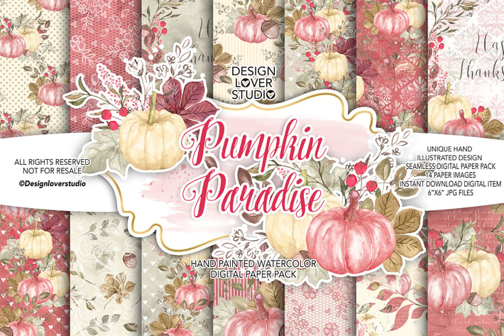 Pumpkin Paradise digital paper pack