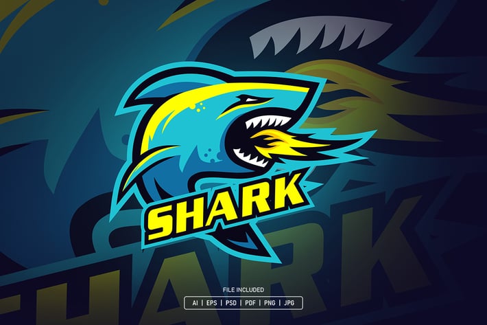 Shark esport logo template