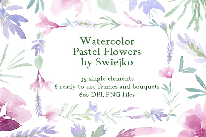 Watercolor Pastel Flowers