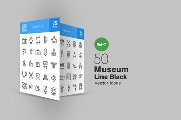 50 Museum Line Icons