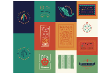 Mexican set Insignias | Day of the Dead