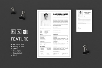 Professional CV And Resume Template Darius