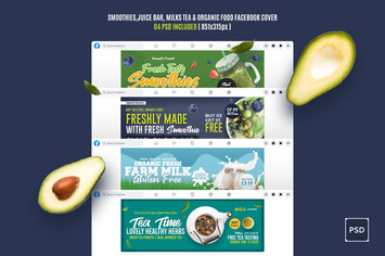 Smoothies, Juice Bar, Milks Tea Facebook Cover