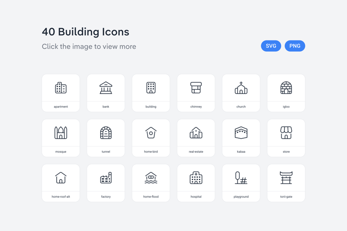 Building icons — Line