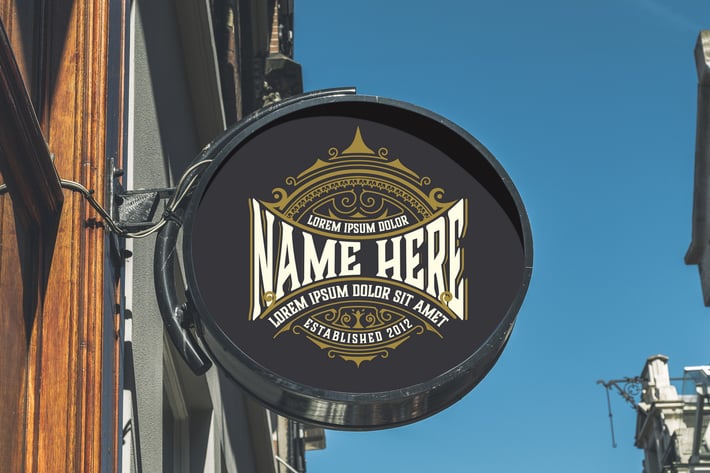 Vintage Logo with Floral Elements