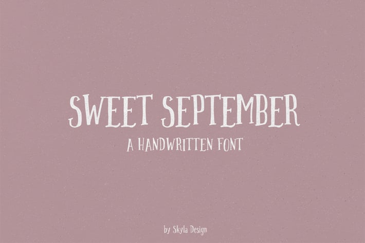 Sweet September script serif with clipart
