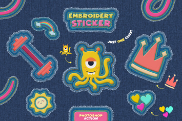 Embroidery Sticker - Photoshop Action
