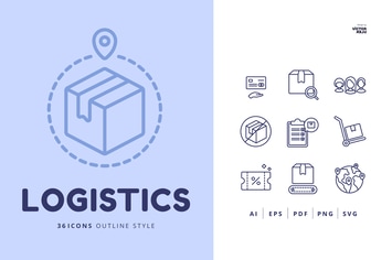 36 Logistics Icons Outline Style