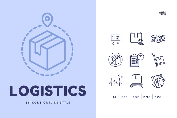 36 Logistics Icons Outline Style