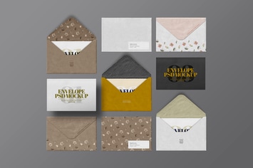 Envelope Mockup Invitation 160 x 111 mm Set