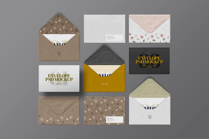 Envelope Mockup Invitation 160 x 111 mm Set