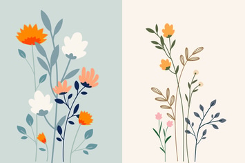 Set of floral background