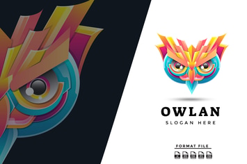 Colorful Owl Gradient Logo