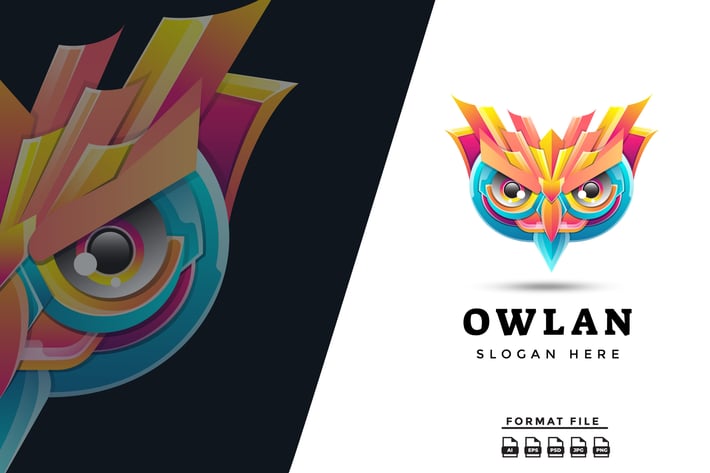 Colorful Owl Gradient Logo