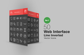 50 Web Interface Line Inverted Icons