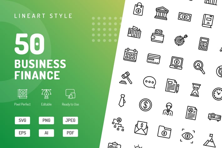 Business Finance Line Icons