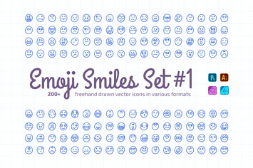 Freehand Drawn Emoji Smiles Set #1 | Vector Icons