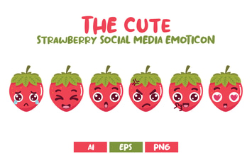 Cute Strawberry Social Media Emoticon