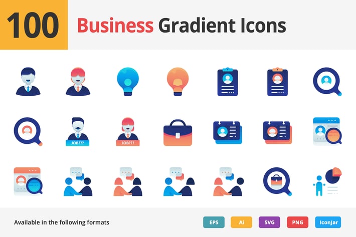Business Employment Vector Gradient Icons