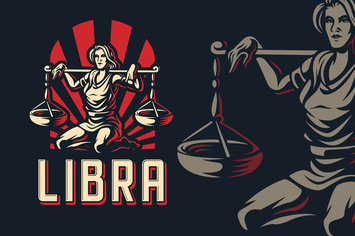 Libra Zodiac Sign Logo Template