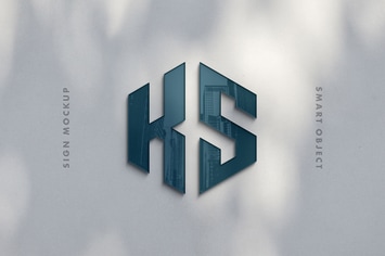 Reflection Glass Sign Mockup