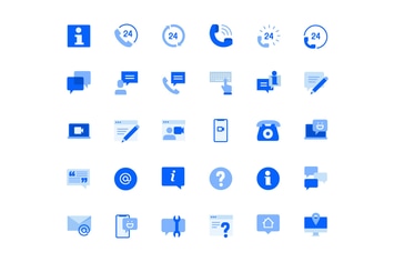 Contact and Support Icons Set 