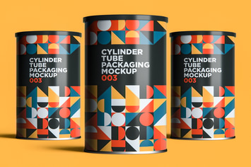 Cylinder Tube Packaging Mockup 003