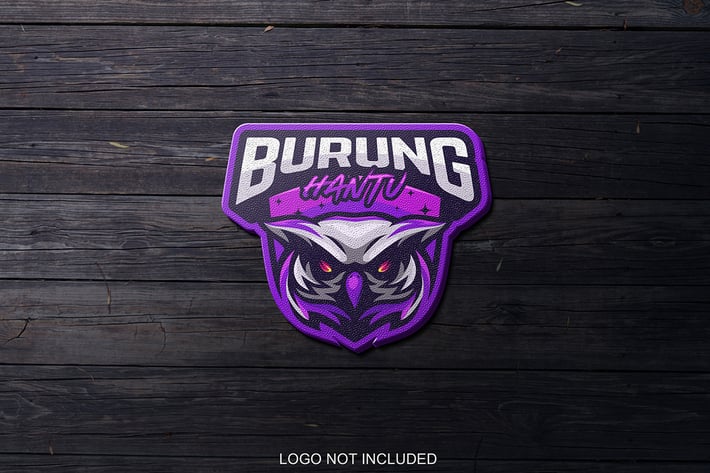 Esport logo on wood mockup