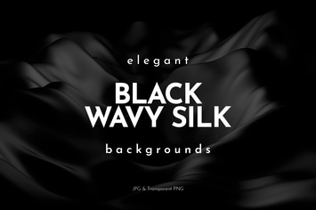 Elegant Black Wavy Silk Backgrounds
