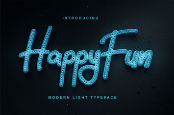 HappyFun | Modern Light Typeface