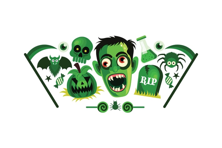 Set of Halloween Graphics Vector Illustration