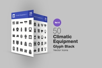 50 Climatic Equipment Glyph Icons