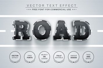 Road - Editable Text Effect, Font Style