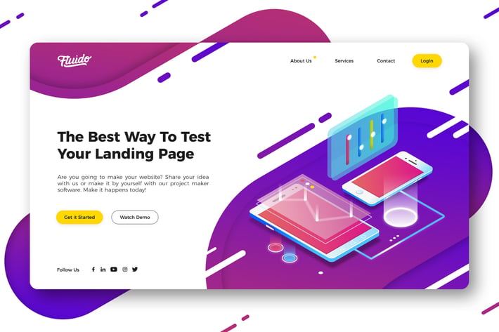 Technology website hero header template