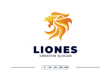 Gradient Lion Modern Logo Template
