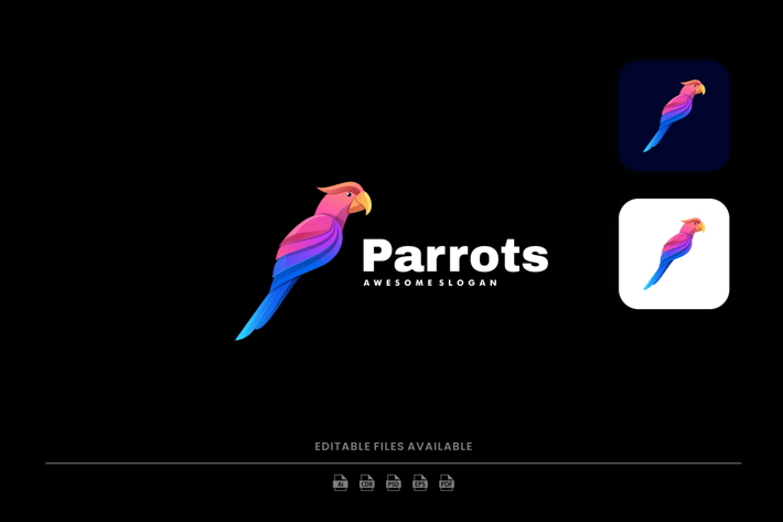 Parrot Gradient Colorful Logo