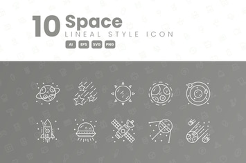 10 Space Detailed Icon Collection