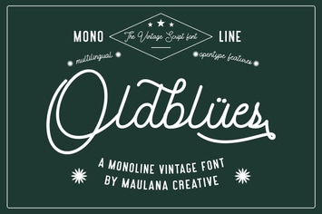Oldblues Monoline Script Vintage Font