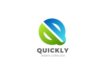 Letter Q Logo design 3D Ribbon style