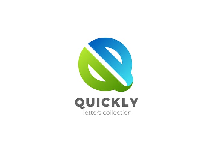 Letter Q Logo design 3D Ribbon style